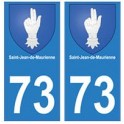 73 Saint-Jean-de-Maurienne blason autocollant plaque immatriculation ville