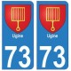 73 Ugine blason autocollant plaque immatriculation ville