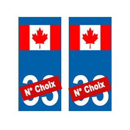 Canada numéro choix autocollant plaque