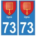 73 Ugine blason autocollant plaque immatriculation ville