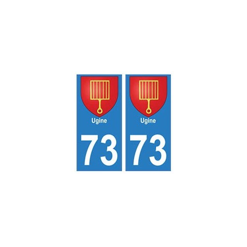 73 Ugine blason autocollant plaque immatriculation ville