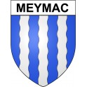 Pegatinas escudo de armas de Meymac adhesivo de la etiqueta engomada