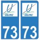 73 Ugine logo autocollant plaque immatriculation ville