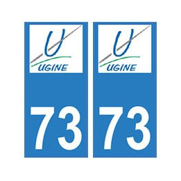 73 Ugine logo autocollant plaque immatriculation ville