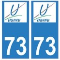 73 Ugine logo autocollant plaque immatriculation ville