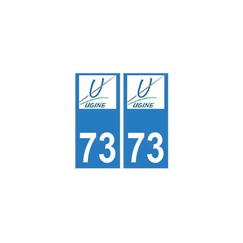 73 Ugine logo autocollant plaque immatriculation ville