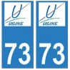 73 Ugine logo autocollant plaque immatriculation ville
