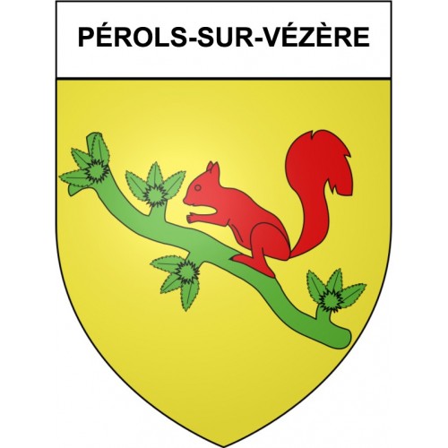 Pérols-sur-Vézère 19 ville Stickers blason autocollant adhésif