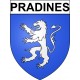 Pradines 19 ville Stickers blason autocollant adhésif