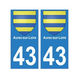 43 Aurec-sur-Loire blason autocollant plaque ville