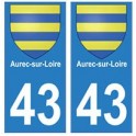43 Aurec-sur-Loire blason autocollant plaque ville