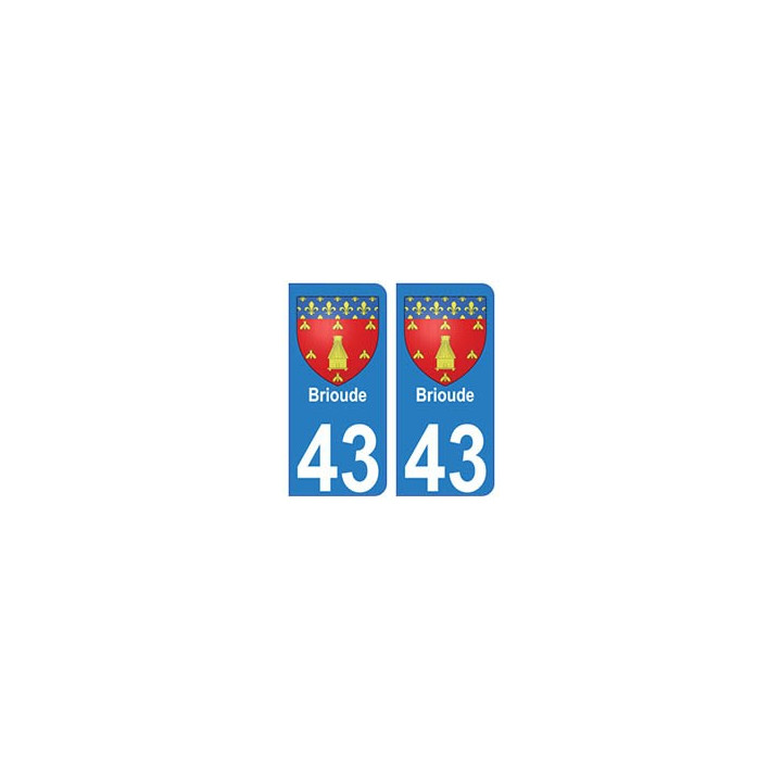43 Brioude blason autocollant plaque immatriculation ville