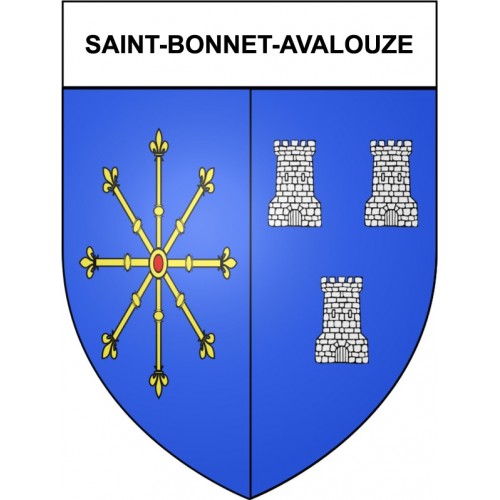Saint-Bonnet-Avalouze 19 ville Stickers blason autocollant adhésif