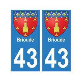 43 Brioude blason autocollant plaque immatriculation ville