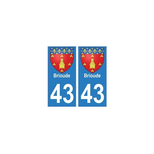43 Brioude blason autocollant plaque immatriculation ville