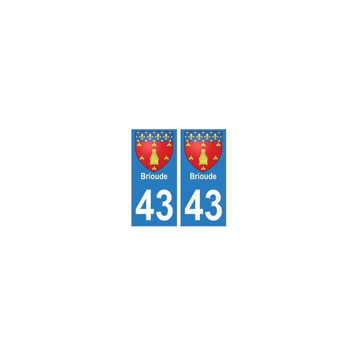 43 Brioude blason autocollant plaque immatriculation ville
