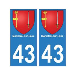 43 Monistrol blason autocollant plaque immatriculation ville