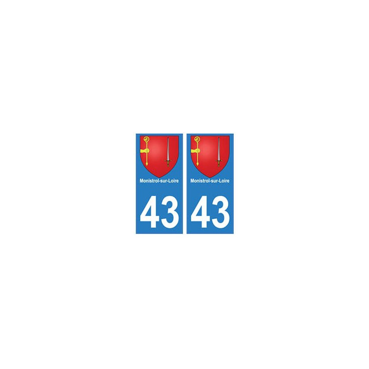 43 Monistrol blason autocollant plaque immatriculation ville
