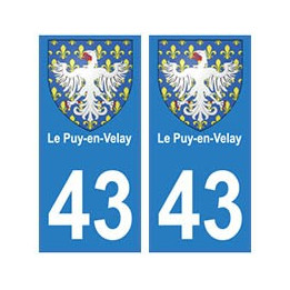 43 Puy-en-Velay blason autocollant plaque immatriculation ville