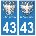 43 Puy-en-Velay wappen aufkleber plakette ez stadt