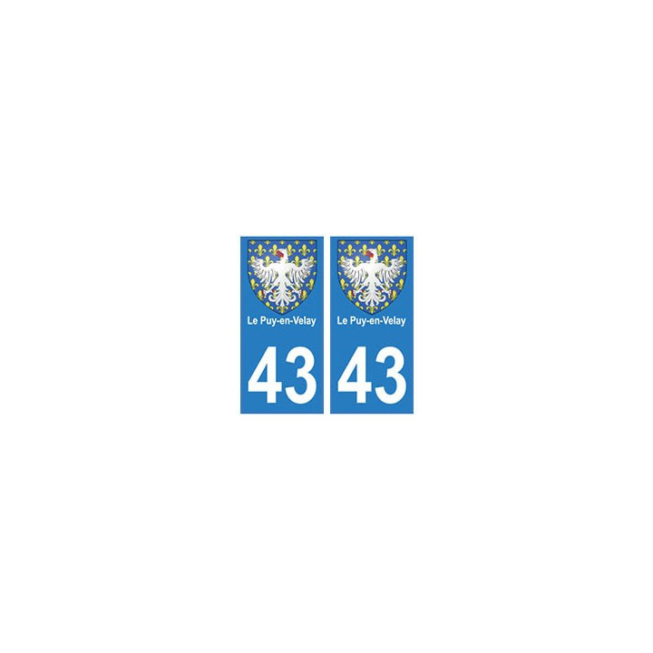 43 Puy-en-Velay blason autocollant plaque immatriculation ville