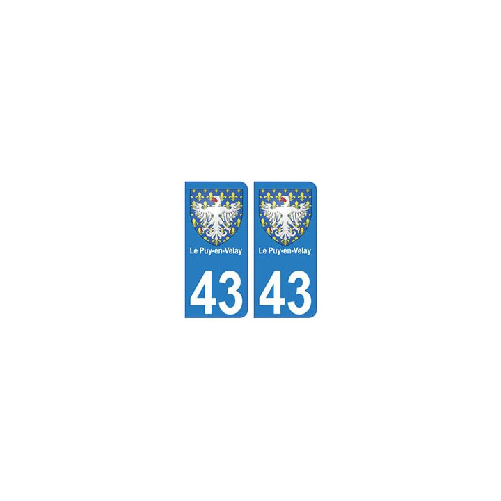 43 Puy-en-Velay blason autocollant plaque immatriculation ville