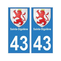 43 Sainte-Sigolène blason autocollant plaque immatriculation ville
