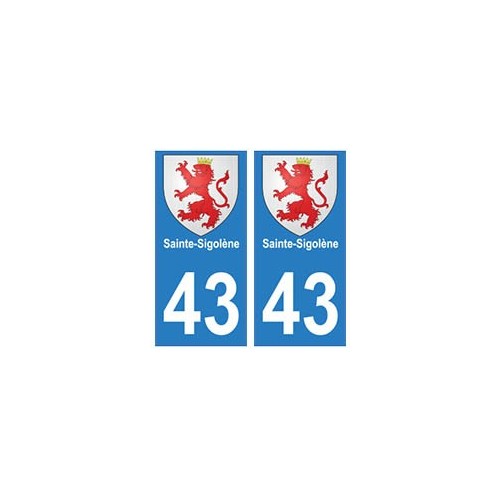 43 Sainte-Sigolène blason autocollant plaque immatriculation ville