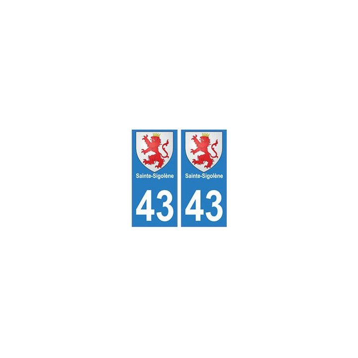 43 Sainte-Sigolène blason autocollant plaque immatriculation ville