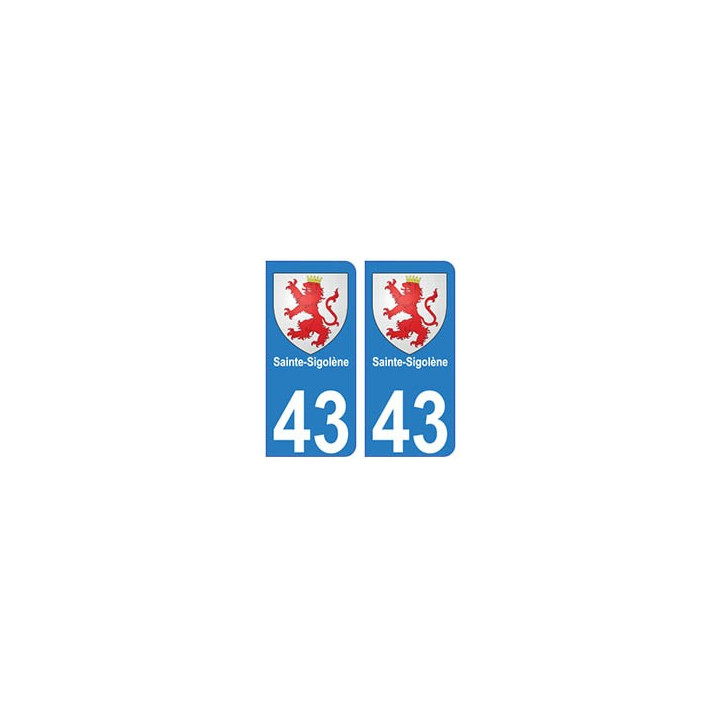 43 Sainte-Sigolène blason autocollant plaque immatriculation ville