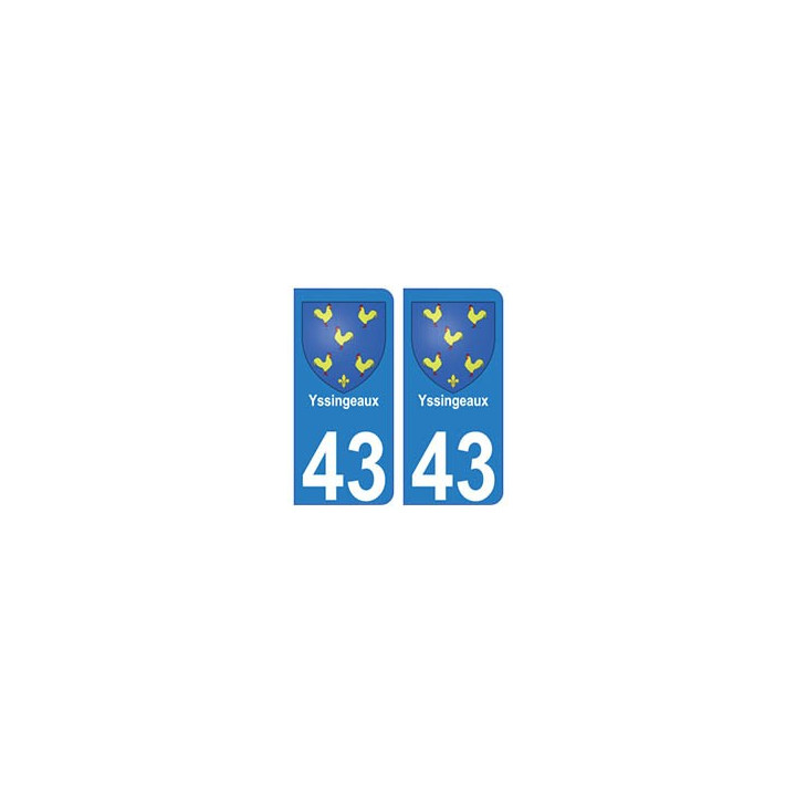 43 Yssingeaux blason autocollant plaque immatriculation ville