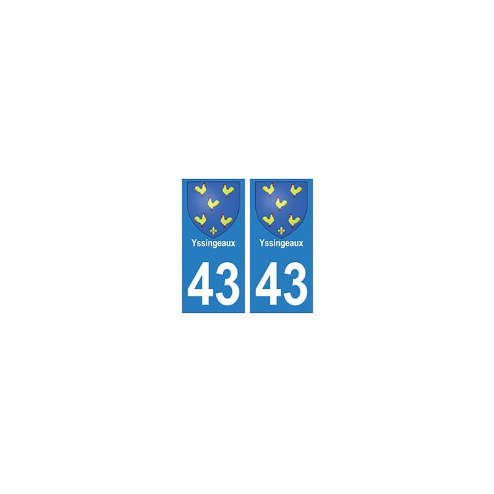 43 Yssingeaux blason autocollant plaque immatriculation ville