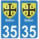 35 Betton blason autocollant plaque stickers ville