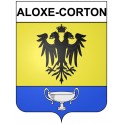 Pegatinas escudo de armas de Aloxe-Corton adhesivo de la etiqueta engomada