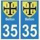 35 Betton blason autocollant plaque stickers ville