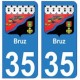 35 Bruz blason autocollant plaque stickers ville