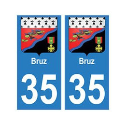 35 Bruz blason autocollant plaque stickers ville