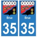 35 Bruz coat of arms sticker plate stickers city