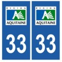 33 Gironde autocollant plaque