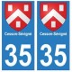 35 Cesson-Sévignéblason autocollant plaque stickers ville