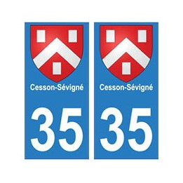 35 Cesson-Sévignéblason autocollant plaque stickers ville