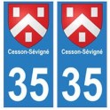 35 Cesson-Sévigné stemma adesivo piastra adesivi città
