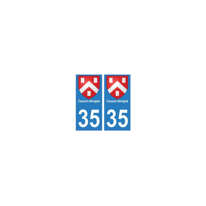35 Cesson-Sévignéblason autocollant plaque stickers ville