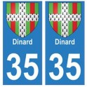 35 Dinard coat of arms sticker plate stickers city