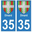 35 Dinard escudo de armas de la etiqueta engomada de la placa de pegatinas de la ciudad