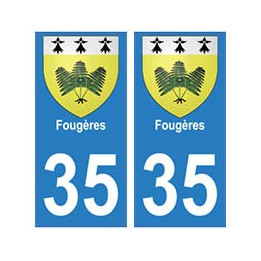35 Fougères blason autocollant plaque stickers ville