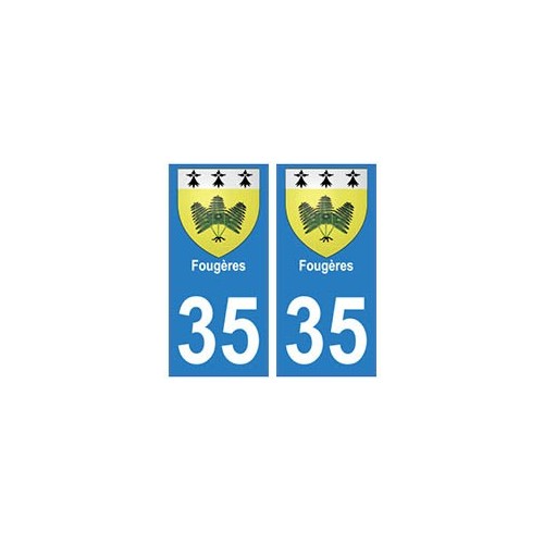 35 Fougères blason autocollant plaque stickers ville