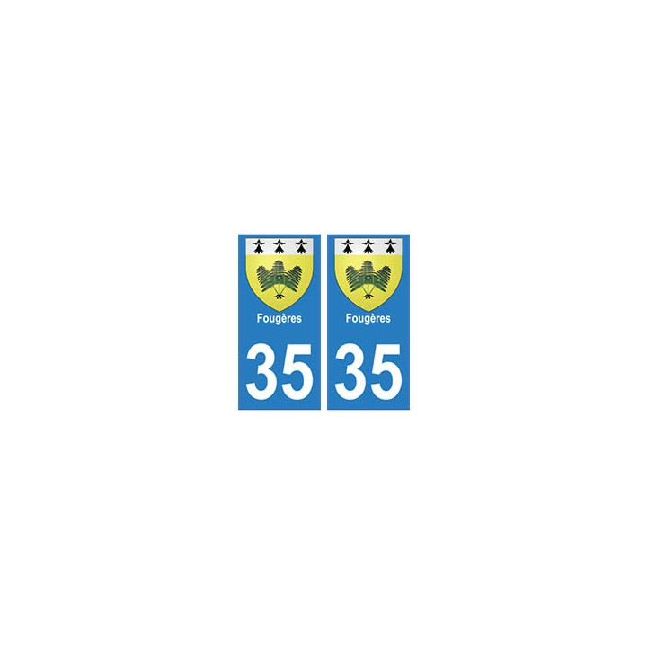 35 Fougères blason autocollant plaque stickers ville