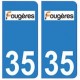 35 Fougères logo autocollant plaque stickers ville