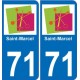 71 Saint-Marcel logo 2 autocollant plaque stickers ville